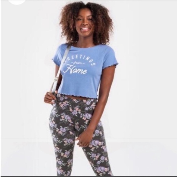 Francesca's Size Small Blue Crop Top. - Picture 1 of 5